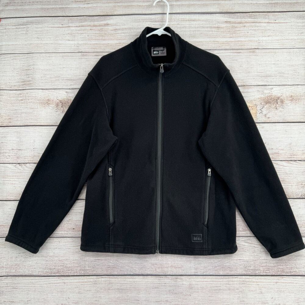 REI Co-Op Woodland Fleece‎ Full Zip Jacket Men's Size Medium Black